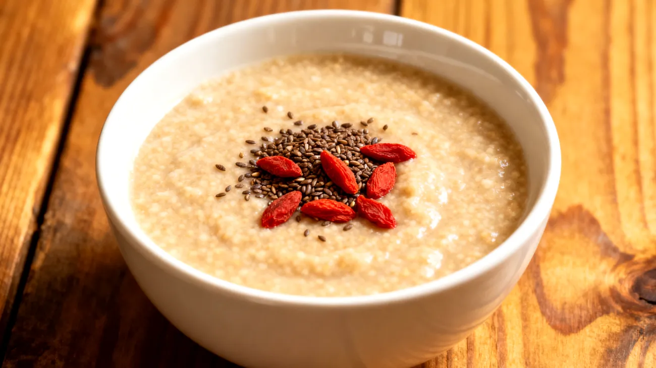 Amaranth-Porridge mit Hanfsamen und Goji-Beeren"