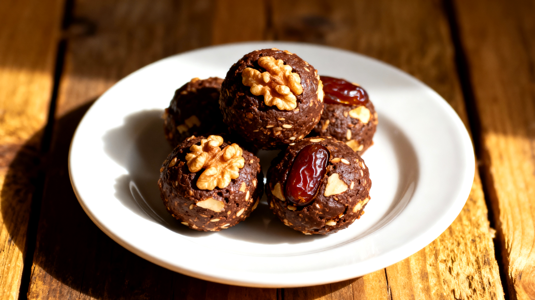 Ashwagandha-Kakao-Bällchen mit Walnüssen und Datteln"