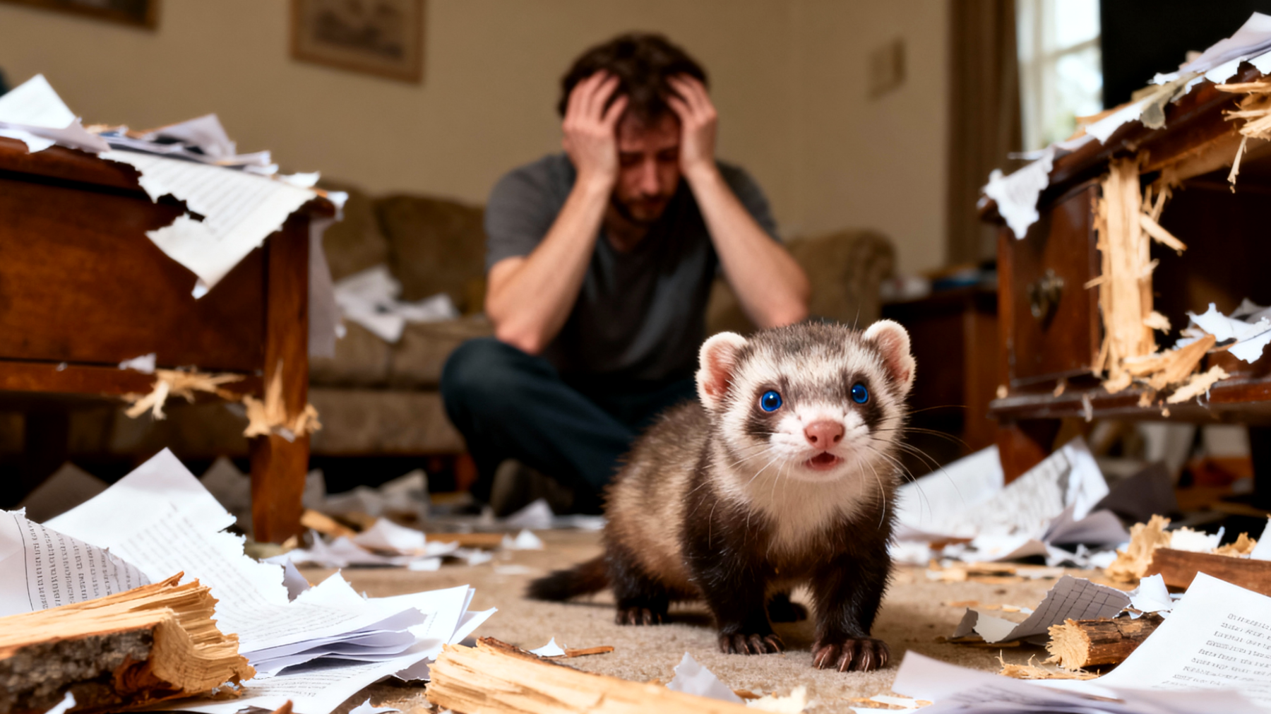 Welpen-Frettchen benötigen eine strukturierte tägliche Routine mit altersgerechten Aktivitäten, da sie einen sehr hohen Energiebedarf haben und ohne regelmäßige Beschäftigung destruktives Verhalten entwickeln können"