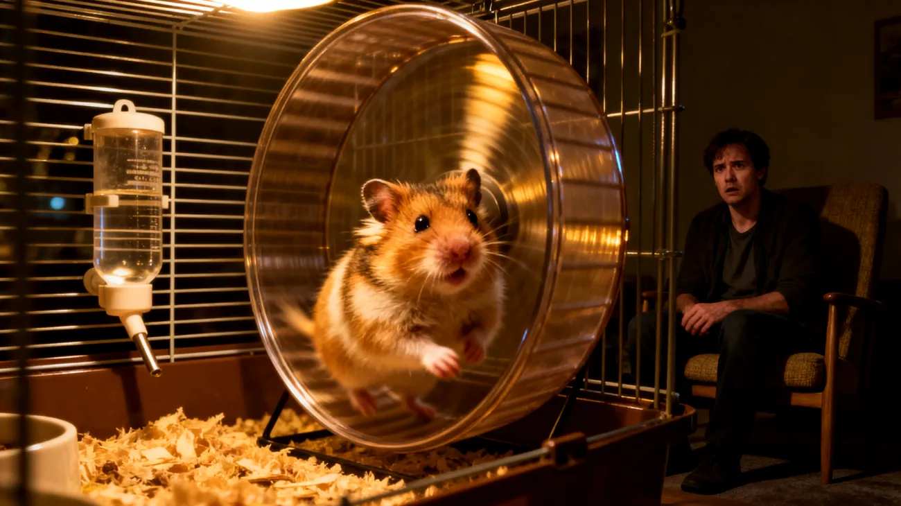 Ein Hamster-Welpe zeigt übermäßig aktives oder unruhiges Verhalten in der Nacht und benötigt spezielle Ernährungsanpassungen, um gesundes Wachstum und normale Schlafmuster zu fördern"