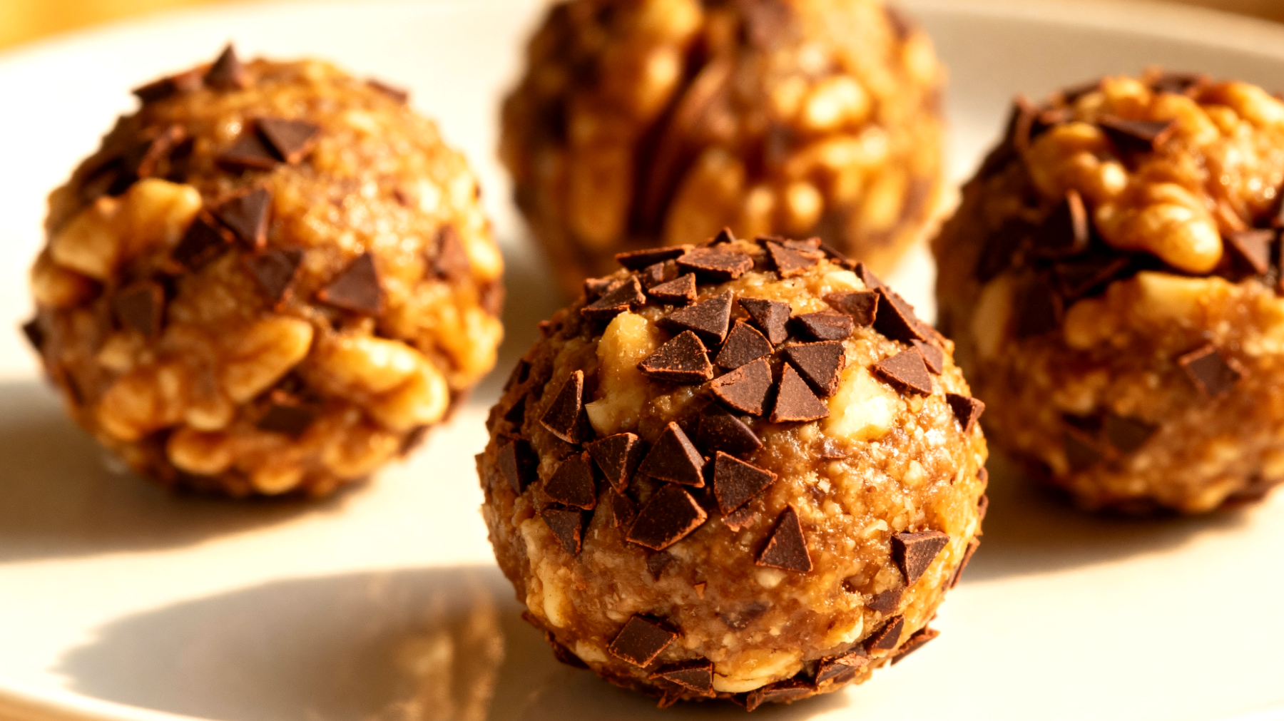 Walnuss-Ginkgo-Energiebällchen mit Kakao-Nibs"